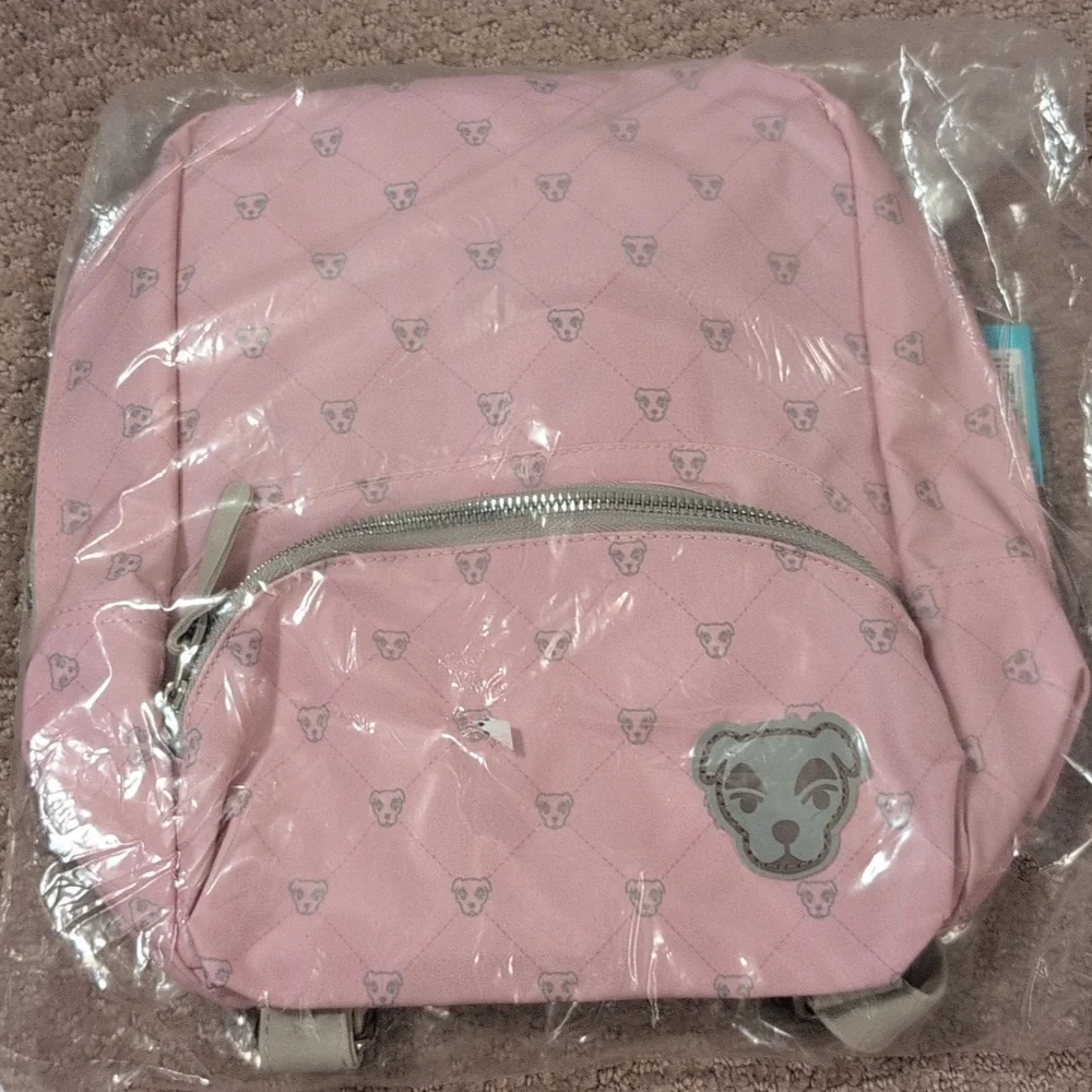 Nintendo Animal Crossing New Horizon Pink Patterned Full Size Backpack NWT